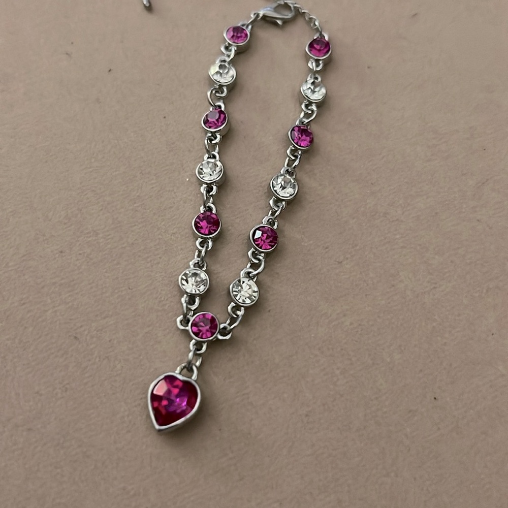 Royal Crystal  Pink Heart Bracelet